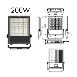 PROJECTEUR ROCK ASYMETRIQUE 200W 3000K IP67