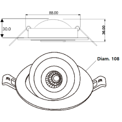 SPOT SWING NOIR 5W A 8W SEERA 3000-4000K