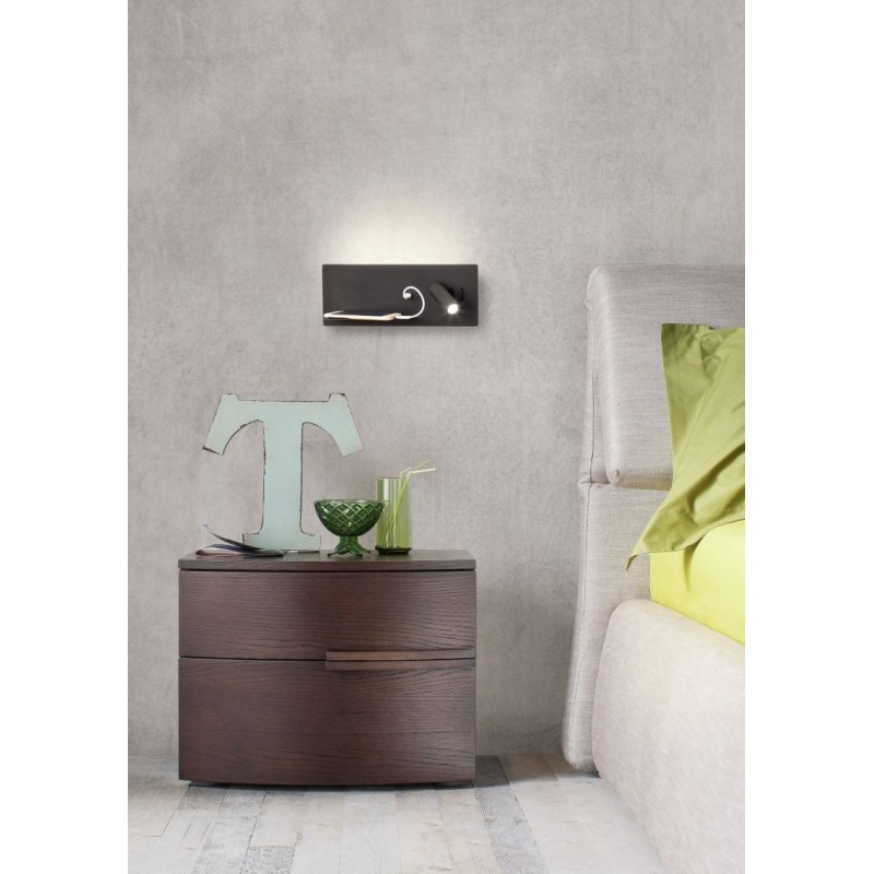 BROOK APPLIQUE TETE DE LIT / LISEUSE AP LED 1x8W+1x3W USB 3000K LEFT BK (5.1.2