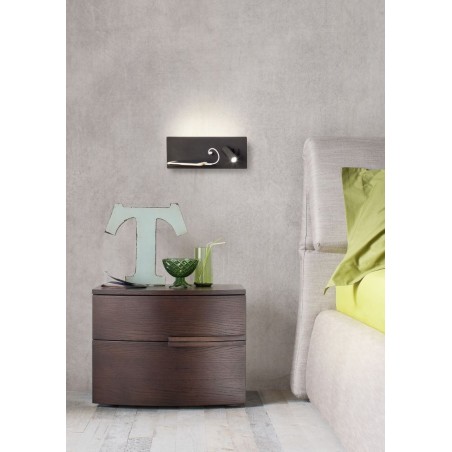 BROOK APPLIQUE TETE DE LIT / LISEUSE AP LED 1x8W+1x3W USB 3000K LEFT BK (5.1.2