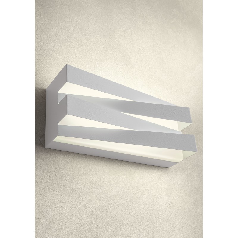 APPLIQUE ZIGO INTERIEUR DESIGN BLANC 200MM 2 DIFFUSEURS