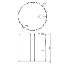 XAMBIT SUSPENSION 97W 220-240V AC 3000K ext.diamètre 1540 IP20 105° BLANC TRANSFO INCLUS (Disponible en 4000K sur demande )