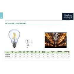 LAMPE STANDARD FILAMENT LED 6W 4000K E27 800LM 230V