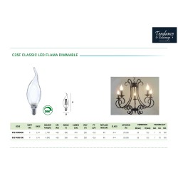 LAMPE CHAMA FLAMA FIL. LED 4W FOSCA 4000K E14 470LM DIMMABLE