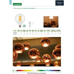 LAMPE GLOBE FILAMENT LED 6W 4000K CW CLARA E27 800LM DIMMABLE
