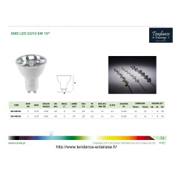 LAMPE LED 6W 230V SMD 3000K WW GU10 15° 450LM