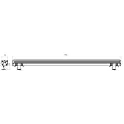 XFLOW S REGLETTE LINEAIRE ALUMINIUM 12x3W 24V DC RGB 1000 mm IP65 15°x60° S (4.1.2) TRANSFO EXCLUS