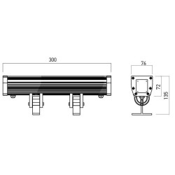 XFLOW L REGLETTE LINEAIRE ALUMINIUM 6W 220-240V AC 3000K CRI.80 300 mm IP65 10°x60° TRANSFO INCLUS(4000K DISPONIBLE SUR DEMANDE)