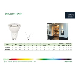 LAMPE LED 6W 230V SMD 4000K CW GU10 38° 510LM
