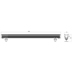XFLOW L REGLETTE LINEAIRE ALUMINIUM 24x1W 24V DC RGB 1000 mm IP65 30° AL-AN (4.1.2) TRANSFO EXCLUS