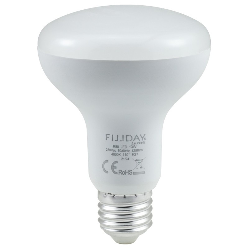 LAMPE LED R80 13W E27 4000K CW 110º 1350LM 230V
