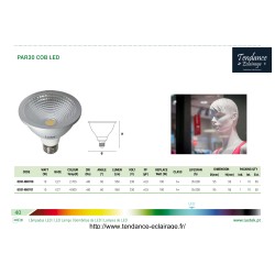LAMPE PAR30 COB LED 10W 2700K WW E27 60° 900LM