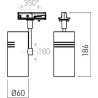 XMUSE PROJECTEUR for MT 1x9W 220-240V AC 3000K 50° OR (5.1.2) TRANSFO INCLUS( disponible en 4000K sur demande )