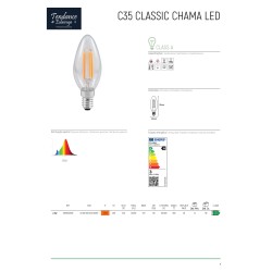 LAMPE E27 C35 CLASSIC CHAMA LED CLASS A