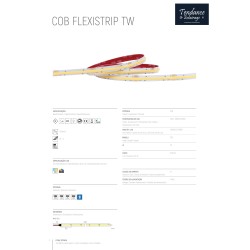COB FLEXICOB TW 15W RUBAN LED COB SERIE PRO "LIGNE DE LUMIERE" 24V 15W Tunnable White (2700~6500K) IP20