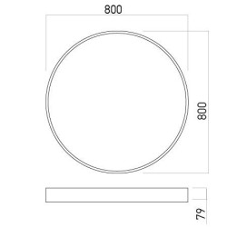 XPILL PANEL ROND  80W 220-240V AC 3000K CRI.80 fi.800 mm IP20 80° NOIR (4.1.2) TRANSFO INCLUS( disponible en 4000k sur demande