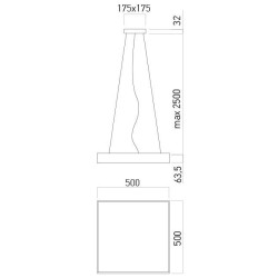 XPILL CARRE PANEL 50W 220-240V AC CCT(346000K) CRI.80 500X500 mm IP20 80° BLANC (4.1.2) TRANSFO INCLUS