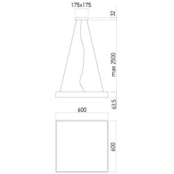 XPILL CARRE PANEL 60W 220-240V AC CCT(346000K) CRI.80 600X600 mm IP20 80° BLANC (4.1.2) TRANSFO INCLUS