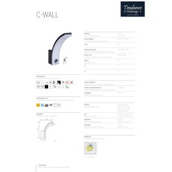 C-Wall APPLIQUE FACADE Sal. PC LED 12/15/20W IP65 4000K NOIR DETECTION IR