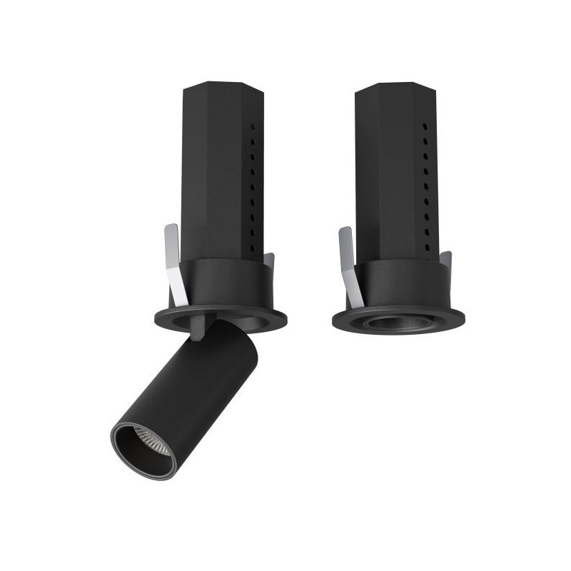 XSKATE ENCASTRE RETRACTABLE PROJ. 1x6W CRI.90 36dgr3000K IP40 NOIR (5.1.2) TRANSFO INCLUS