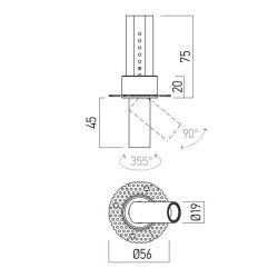 XSKATE REC. TRIM. RETRACTABLE PROJ. 1x3W CRI.90 36dgr 3000K IP40 NOIR (5.1.2) TRANSFO INCLUS
