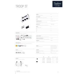 TROOP 3T Spot CARRE LED 5W 3000K 24 NOIR c/Driver