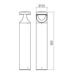 BORNE XWALK ST LED 24W DALI IP65 CUIVRE 3000K (4.1.2)