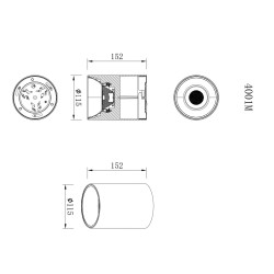 DOWNLIGHT BLUES BLANC SAILLIE /SUSPENSION 15/20W 4000K