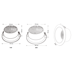 DOWNLIGHT BLUES NOIR 30W SEERA 3000 4000K UGR 19