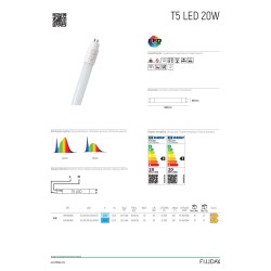 T5 LED LAMPE LED T5 20W 6500K (865) G5 1462mm 2220LM