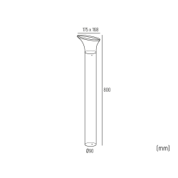DUCK Borne Exterieur E27 Máx.14W IP44 Antracite [80cm]