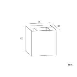 DUEL XL Applique murale CARRE. Sailli LED 10W [2x5W] 3000K IP65 BLANC