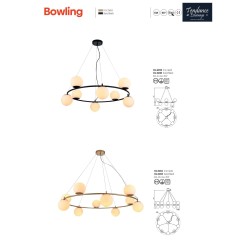 BOWLING SUSPENSION 8X28W E14 GOLD (4.1.1)