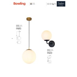 BOWLING SUSPENSION 1X42W D250 E27 GOLD (5.1.1)