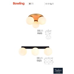 BOWLING APPLIQUE/PLAFONNIER 3X42W L620 E27 GOLD (4.1.1)