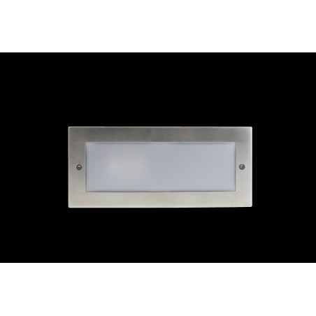 Route Encastré murale ENCASTRE PC E27 IP65 Acier brossé c/ cx.ENCASTRE Inclus
