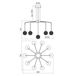 GIANET SUSPENSION LED 45W 3000K  NOIR  (4.1.2)