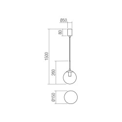 GLOBAL SUSPENSION 1X28W E14 D150 DORE MAT (5.1.1)
