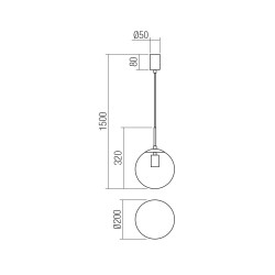 GLOBAL SUSPENSION 1X42W E27 D200  NOIR  (5.1.1)