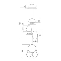 LUKE SUSPENSION  3X42W E27 NOIR (5.1.1)