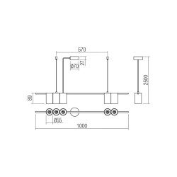 MODI SUSPENSION 5X10W GU10 LN  OR  4.1.1)