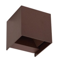 DUEL XL Applique murale CARRE. Sailli LED 10W [2x5W] 3000K IP65 CORTEN MARRON