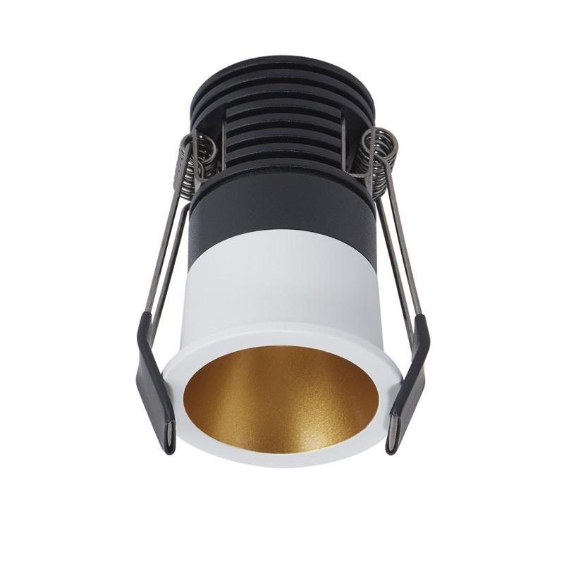 MINI SPOT ENCASTRE BIM BASSE LUMINANCE LED 5W 2700K 25 DEGRES BLANC ET OR INTERIEUR