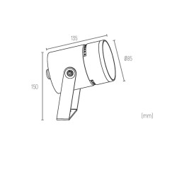 ARCH MINI PROJECTEUR TUBULAIRE EXTERIEUR LED 12W 3000K IP65 38 DEGRES CORTEN
