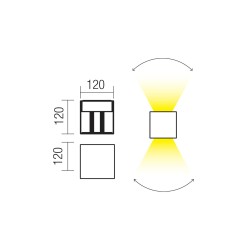 VARY APPLIQUE LED 2x10W IP54 MARRON 3000K
