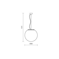 BALOO SUSPENSION 38CM E27 1X23W IP44 OPALE