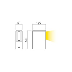 IZAR BORNE LED 11W IP65 CORTEN 3000K