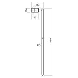 STAKE PIQUET H100 GU10 1x7W IP65 LAITON ANTIQUE 1000MM SINGLE HEAD
