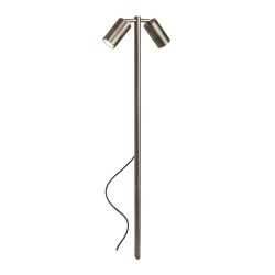 STAKE PIQUET H100 GU10 2x7W IP65 LAITON ANTIQUE 1000MM DOUBLE HEAD