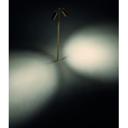 STAKE PIQUET H100 GU10 2x7W IP65 LAITON ANTIQUE 1000MM DOUBLE HEAD